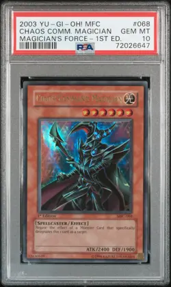 YUGIOH PSA 10 2003 Chaos Command Magician MFC-068 Ultra Rare 1st Edition *6647 - Image 1