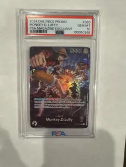 2024 One Piece Promo PSA Magazine Exclusive #060 Monkey D. Luffy PSA 10 GEM MINT - Image 1