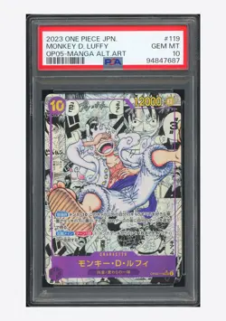 One Piece PSA 10 Monkey D Luffy Manga Alternate Art 2023 OP05-119 OP05 Japanese - Image 1