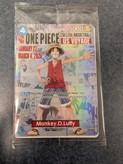 One Piece Monkey. D. Luffy Card. College Basketball Promo. Mint Condition. - Image 1