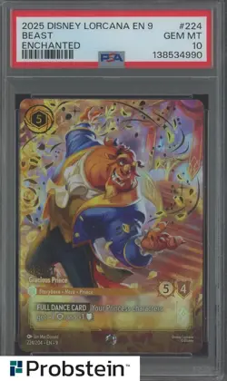 2025 Disney Lorcana EN 9 Enchanted #224 Beast PSA 10 GEM MINT - Image 1