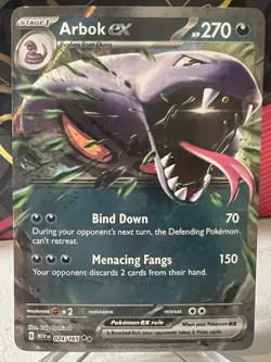 Pokemon TCG Arbok EX Scarlet & Violet 151 Holo Double Rare Card 24/165 - Image 1