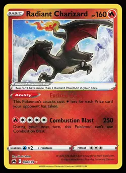 Radiant Charizard 020/159 Holo Crown Zenith Pokemon Card - Image 1