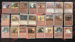 Lot Of 24 Red Vintage White Border Magic Cards MTG Revised Goblins - Image 1