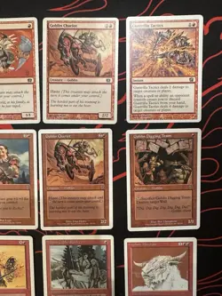 Lot Of 24 Red Vintage White Border Magic Cards MTG Revised Goblins - Image 3