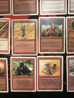 Lot Of 24 Red Vintage White Border Magic Cards MTG Revised Goblins - Image 4