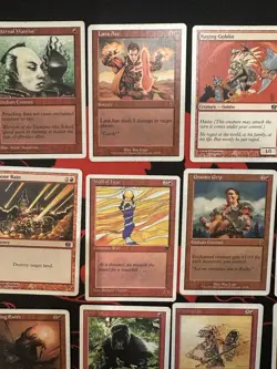 Lot Of 24 Red Vintage White Border Magic Cards MTG Revised Goblins - Image 5