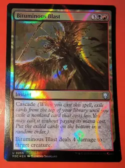 MTG: MAGIC, BITUMINOUS BLAST (Ripple Foil) - M3C: UNCOMMON #255 NM - Image 1