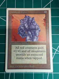 Magic the Gathering 1993 Gauntlet of Might Unlimited Edition Rare Lightly Played - Image 1