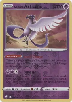 GALARIAN ARTICUNO 063/203 EVOLVING SKIES POKEMON (REVERSE HOLO, NM) - Image 1