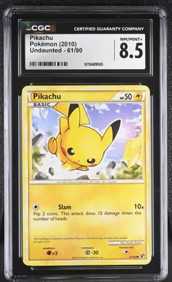 CGC NM/Mint+ 8.5 Pokemon Pikachu 61/90 2010 Undaunted - Image 1