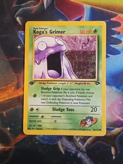 Pokemon Koga's Grimer 78/132 1st Edition Gym Challenge Common Hp - Image 1