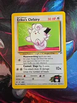 Pokemon Erika's Clefairy 025/132 Gym Heroes Unlimited Non Holo Rare LP/MP - Image 1