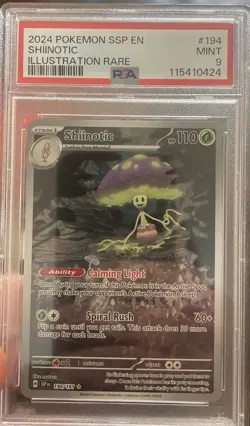 SHIINOTIC #194 ILLUSTRATION RARE 2024 POKEMON SSP EN SURGING SPARKS PSA 9 MINT - Image 1