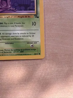 Pokemon TCG Grimer Fossil, 1st Edition Common Card 48/62 LP Condition - Image 2