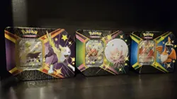 Pokemon TCG Shining Fates Tins - Eldegoss V, Cramorant V, Boltund V- 3 Tin Set - Image 1