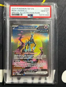 2024 POKEMON TEMPORAL FORCES SPECIAL ILLUSTRATION RARE #206 IRON CROWN EX PSA 10 - Image 1