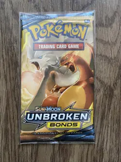 Pokemon TCG Unbroken Bonds Booster Pack Sealed Sun & Moon Reshiram & Charizard - Image 1