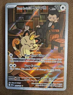 Pokemon Team Rockets Meowth Card 203/182 Destined Rivals NM - Image 4