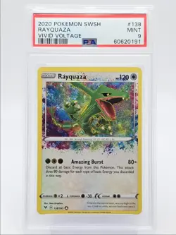RAYQUAZA 2020 POKEMON SWSH VIVID VOLTAGE AMAZING RARE 138/185 PSA 9 Q0004 - Image 1