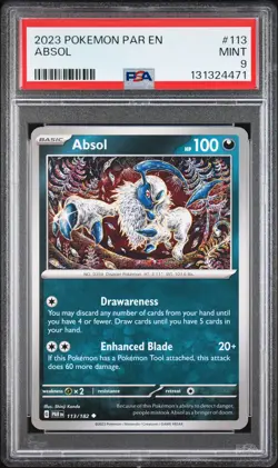 2023 POKEMON PAR EN-PARADOX RIFT #113 ABSOL PSA 9 - Image 1