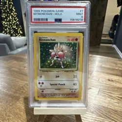 Pokemon TCG Base Set Hitmonchan Holo Rare 7/102 PSA 9 1999 - Image 1