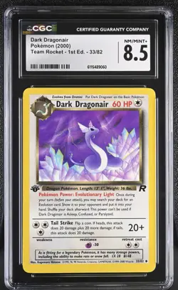 CGC NM/Mint+ 8.5 Pokemon Dark Dragonair 33/82 2000 Team Rocket 1st Edition - Image 1