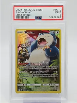 SNORLAX 2022 POKEMON TRAINER GALLERY LOST ORIGIN RARE TG10/TG30 PSA 9 Q0004 - Image 1
