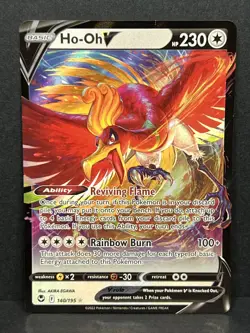 Holo Ho-Oh V 140/195 Ultra Rare Silver Tempest Pokemon TCG - NM - Image 1