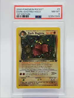 DARK DUGTRIO 2000 POKEMON ROCKET 1ST EDITION RARE HOLO 6/82 PSA 8 Q0004 - Image 1