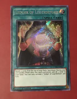 Yu-Gi-Oh! LEDGER OF LEGERDEMAIN CYHO-EN067 SECRET RARE. 1st Ed 1996 - Image 1