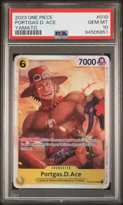 2023 ONE PIECE STARTER DECK-YAMATO #010 PORTGAS D. ACE PSA 10 - Image 1