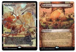 MTG Lorwyn Eclipsed Meek Attack Regular & Showcase Foil Mythic M 0319 & 0388 - Image 1