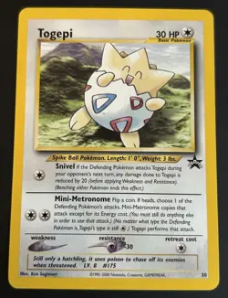 Pokemon TCG Togepi 30/53 Wotc Promo Black Star NM - Image 1