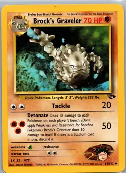 Pokemon WOTC Gym Challenge Brock’s Graveler 34/132 NM - Image 1