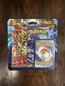 Pokemon TCG Lightning Set 4 Packs + 1 Bonus Card! New/Sealed Chilling Reign - Image 1
