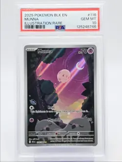 MUNNA 2025 POKEMON BLACK BOLT ILLUSTRATION RARE 116/086 PSA 10 Q0004 - Image 1