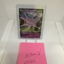 Pokemon Tcg Espeon V Pokemon Prize Pack Series 1 Promo Stamped - Image 1