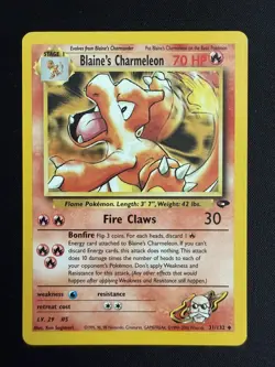 Blaine's Charmeleon 31/132 Gym Challenge Regular Uncommon Pokemon MP - Image 1