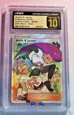 2019 Pokemon Jessie & James Ultra Rare Holo Hidden Fates 68 CGC Pristine 10 - Image 1
