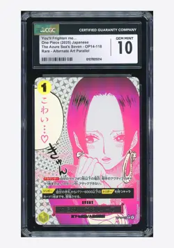 One Piece CGC10 GEM You'll Frighten Me... R Alt Art 2025 OP14-118 OP14 Japanese - Image 1