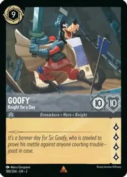 1x Goofy - Knight for a Day - 180/204 - Rare - Cold Foil NM-Mint Disney Lorcana: - Image 1
