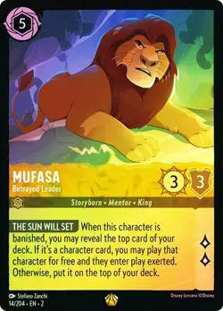 Mufasa Betrayed Leader 14/204 Rise of the Floodborn Cold Foil Disney Lorcana - Image 1