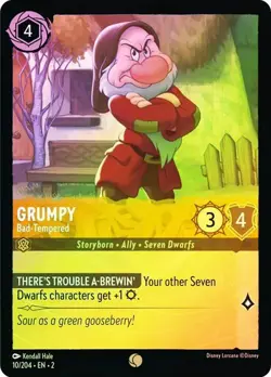 Grumpy Bad-Tempered 10/204 Cold Foil Rise of the Floodborn Disney Lorcana - Image 1