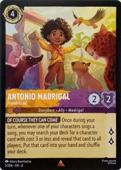 5/204 ANTONIO MADRIGAL FRIEND TO ALL EN8 RARE DISNEY LORCANA CARD - Image 1