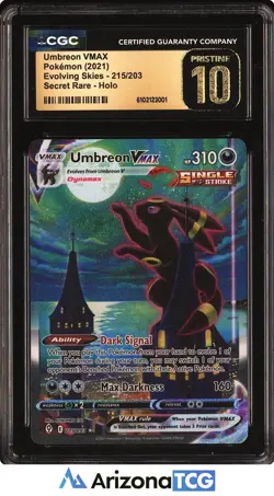 Pokemon 2021 Umbreon VMAX 215/203 Alt Art SR Evolving Skies BLACK LABEL CGC 10 - Image 1
