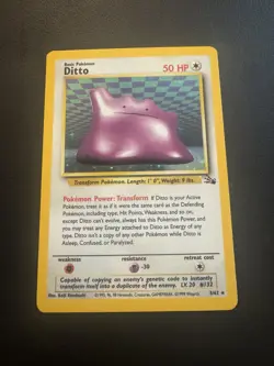 POKEMON TCG DITTO 3/62 FOSSIL SET HOLO RARE!! - Image 1
