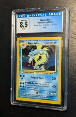 1999 Pokemon 🌊 Base Set Unlimited Gyarados Holo SQUARE CUT ERROR ✂ CGC 8.5 🎏 - Image 2