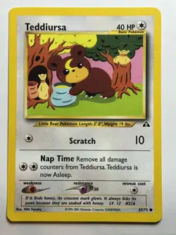 Teddiursa Neo Discovery 65/75 MP-LP Pokemon Card - Image 1