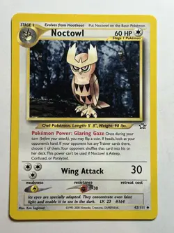 Noctowl Neo Genesis 042/111 MP-LP Pokemon Card - Image 1